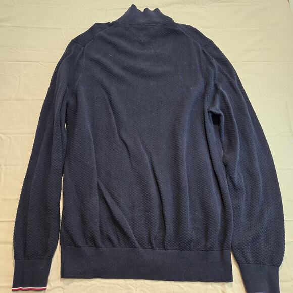 Tommy Hilfiger Men's Classic 1/4 Zip Sweater Flag Logo Navy Blue Size XXL - Picture 10 of 12